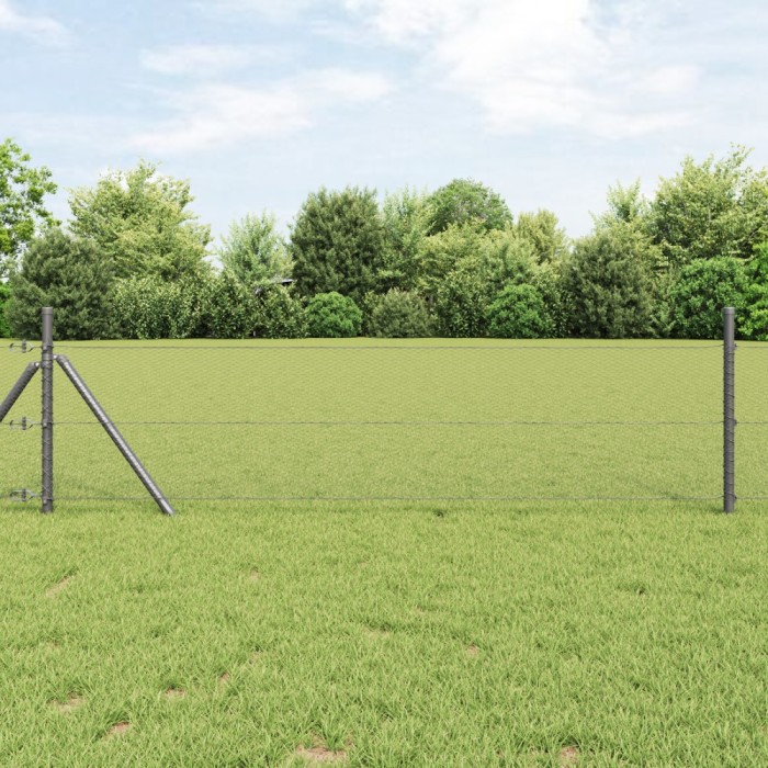 vidaXL Gard Hexagonal Gri 0.4x100 m Oțel
