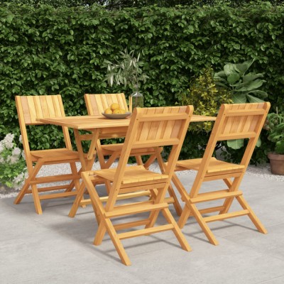 vidaXL Set masă pentru grădină, lemn masiv de tec, 5 piese 3155007 foto