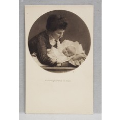 ARHIDUCESA BLANCA CU COPILUL SAU , CARTE POSTALA ILUSTRATA , MONOCROMA, NECIRCULATA , PERIOADA PRIMULUI RAZBOI MONDIAL