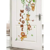 Sticker Perete Autocolant Animale si Welcome 56x103cm - 43668