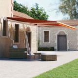 VidaXL Copertină autonomă retractabilă automat oranj&amp;maro 450x300 cm