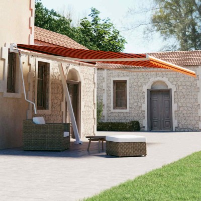vidaXL Copertină autonomă retractabilă automat oranj&amp;amp;maro 450x300 cm 3069570 foto