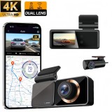 Cumpara ieftin Camera Auto Bord Duala 4K UHD + 1080P Spate cu GPS, WiFi, Viziune Nocturna, Ecran Tactil IPS 3.18&rdquo;, Senzor G, Mod Parcare 24/7 si Inregistrare Bucla,