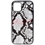 Husa iPhone 11 Pro, TPU Piele Snake, Silver