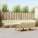 vidaXL Set de canapele de exterior 6 pcs Alb și crem Poliester 3386629