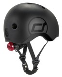 Casca de protectie pentru copii, sistem de reglare magnetic cu led, XXS-S, 45-51 cm, 1 an+, Black, Scoot Ride