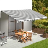 Cumpara ieftin P&acirc;nză de rezervă copertină, antracit și alb, 6x3,5 m