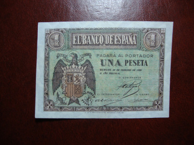 SPANIA 1 PESETA 1938 foto