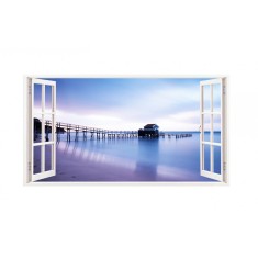 Sticker decorativ, Fereastra 3D Ocean, 85 cm, 168STK