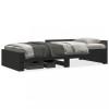 Gossi cadru de pat, negru, 75x190 cm, lemn prelucrat