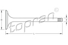 Supapa admisie VW TRANSPORTER IV bus (70XB, 70XC, 7DB, 7DW, 7DK) (1990 - 2003) TOPRAN 101 516