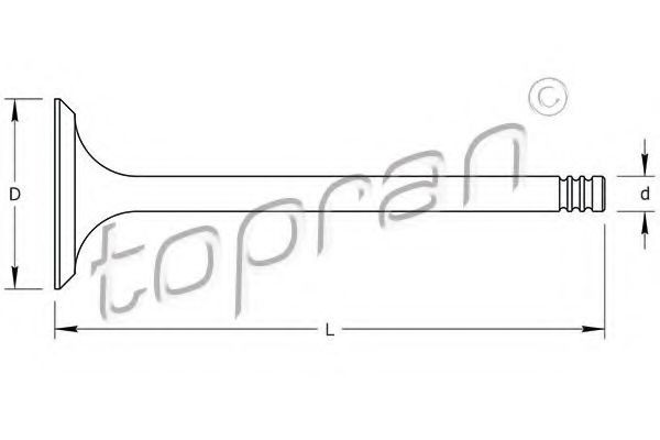 Supapa admisie VW TRANSPORTER IV bus (70XB, 70XC, 7DB, 7DW, 7DK) (1990 - 2003) TOPRAN 101 516