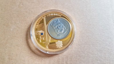 F499-Medalia unc Carol cel Mare- Charlemagne Rege al Francilor monede Europa. foto