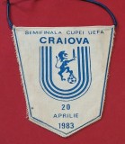 Fanion meci fotbal (anii`80) UNIVERSITATEA CRAIOVA - BENFICA LISABONA (UEFA Cup 20.04.1983)