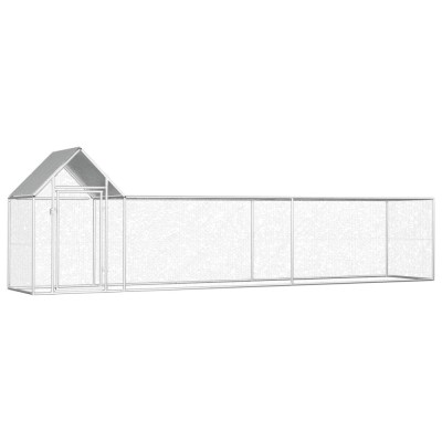 vidaXL Coteț pentru păsări, 5 x 1 x 1,5 m, oțel galvanizat foto