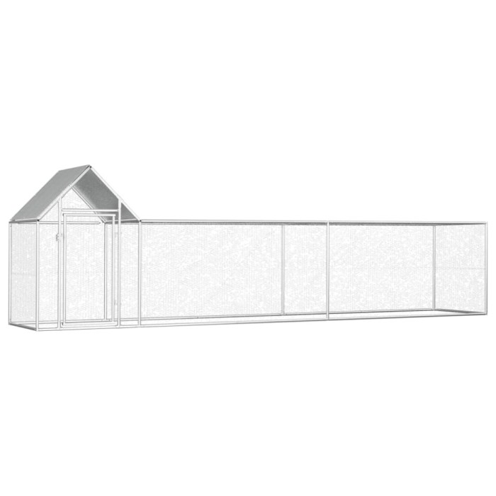 vidaXL Coteț pentru păsări, 5 x 1 x 1,5 m, oțel galvanizat