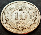 Moneda istorica 10 HELLER - AUSTRIA (AUSTRO-UNGARIA), anul 1893 *cod 5164