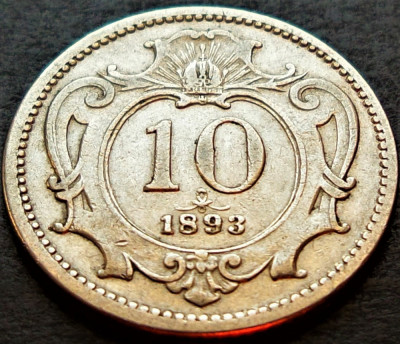 Moneda istorica 10 HELLER - AUSTRIA (AUSTRO-UNGARIA), anul 1893 *cod 5164 foto