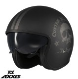 Casca pentru scuter - motocicleta Axxis model Hornet S SV Vintageclub B1 negru mat (ochelari soare integrati) &ndash; omologare noua ECE 22.06 XXL (63/64cm)
