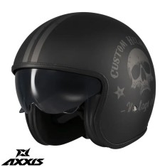 Casca pentru scuter - motocicleta Axxis model Hornet S SV Vintageclub B1 negru mat (ochelari soare integrati) &ndash; omologare noua ECE 22.06 XXL (63/64cm)