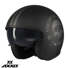 Casca pentru scuter - motocicleta Axxis model Hornet S SV Vintageclub B1 negru mat (ochelari soare integrati) &ndash; omologare noua ECE 22.06 XL (61/62cm)