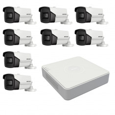 Sistem supraveghere basic 8 camere Hikvision 8MP 4 in 1, IR 80m, DVR 8 canale 4K SafetyGuard Surveillance foto