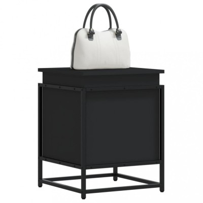 vidaXL Cutie de depozitare cu capac negru 40x40x51,5 cm lemn prelucrat foto