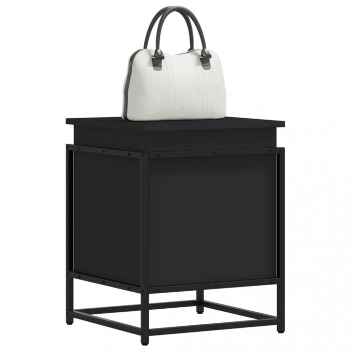 vidaXL Cutie de depozitare cu capac negru 40x40x51,5 cm lemn prelucrat