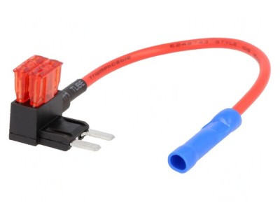 Splitter auto ATM 10A cu siguranţă mini x2 1mm2 - Roşu foto