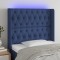 vidaXL Tăblie de pat cu LED, albastru, 93x16x118/128 cm, textil 3124372