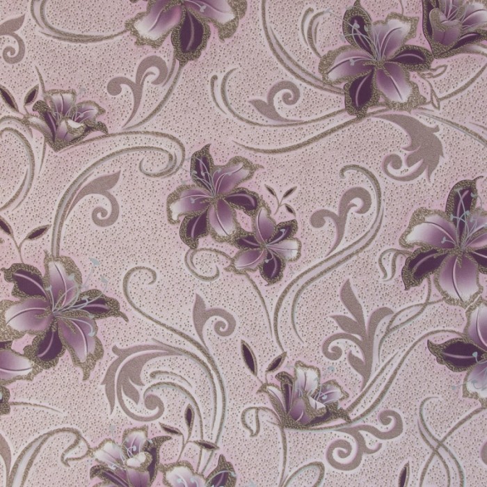 Tapet floral, gri, mov, dormitor, living, Akryl, 30202