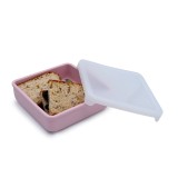 Recipient Sandwich Melii Luxe din Silicon Alimentar, 790 ml, Roz Blush, Fara BPA, Pentru Copii si Adulti