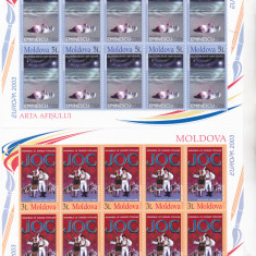 MOLDOVA 2003, EUROPA CEPT, minicoala de 10 timbre neuzată, MNH