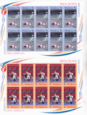 MOLDOVA 2003, EUROPA CEPT, minicoala de 10 timbre neuzată, MNH foto