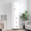 Gossi dulap inalt, alb extralucios, 34,5x34x180 cm, lemn prelucrat