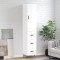 Gossi dulap inalt, alb extralucios, 34,5x34x180 cm, lemn prelucrat