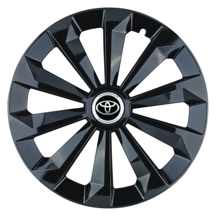 Set 4 Capace Roti 15 inchi (R15) Fame Negru, Compatibile Cu Toyota