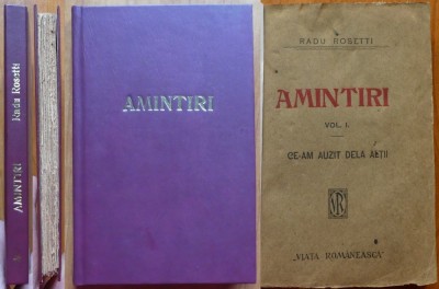Radu Rosetti, Amintiri; Ce am auzit de la altii, Iasi, 1922, editia 1 foto