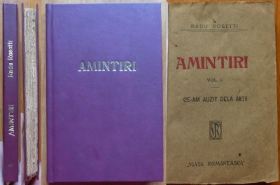 Radu Rosetti , Amintiri ; Ce am auzit de la altii , Iasi , 1922 , editia 1 foto