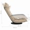 Scaun de podea pivotant, crem, material textil - 8