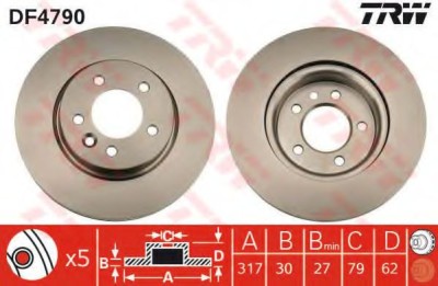 Disc frana LAND ROVER RANGE ROVER SPORT (LS) (2005 - 2013) TRW DF4790 foto