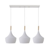 Cumpara ieftin Lustra cu trei lumini Eracile II metal alb 84x24x136 cm