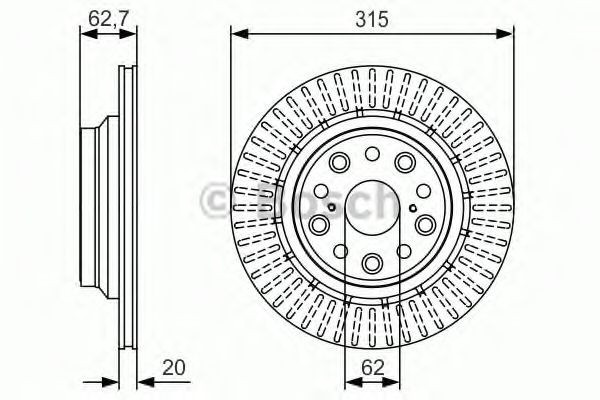 Disc frana LEXUS LS (UVF4, USF4) (2006 - 2016) BOSCH 0 986 479 T06