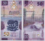 MEXIC █ bancnota █ 50 Pesos █ 2024 █ P-W138 (1) █ COMEMORATIV █ POLYMER █ UNC
