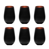 Set 6 Pahare ELEMENTS Negru-Bronz 456 ml Gastro
