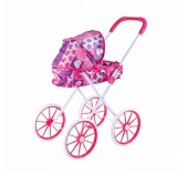 Carucior papusi cu landou, pliabil, model inimioare, 62x53x29 cm, Oem