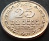 Moneda 25 CENTI - SRI LANKA, anul 1971 *cod 1942, Asia