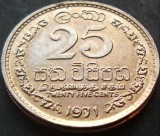 Cumpara ieftin Moneda 25 CENTI - SRI LANKA, anul 1971 *cod 1942, Asia