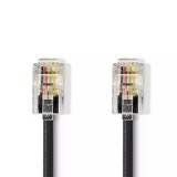 Cablu spiralat RJ10 tata - RJ10 tata 5m negru Nedis