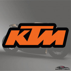 KTM-MODEL 3-STICKERE MOTO - 13 cm. x 4.82 cm.